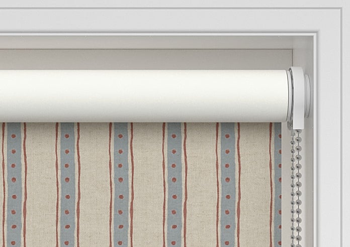 Emily Bond Block Printed Stripe, Blue & Red - Twist&Fit Roller Blind - Image 10